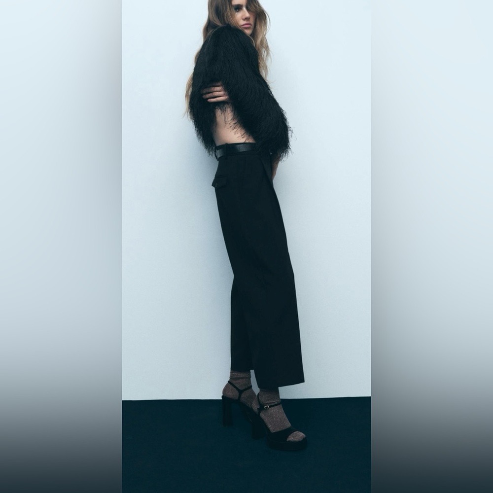 Zara Belted Pleated Pants - Picture 2 of 7
